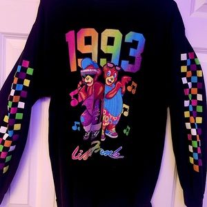 LISA FRANK CHECKERED RAINBOW PATTERN LONG SLEEVE